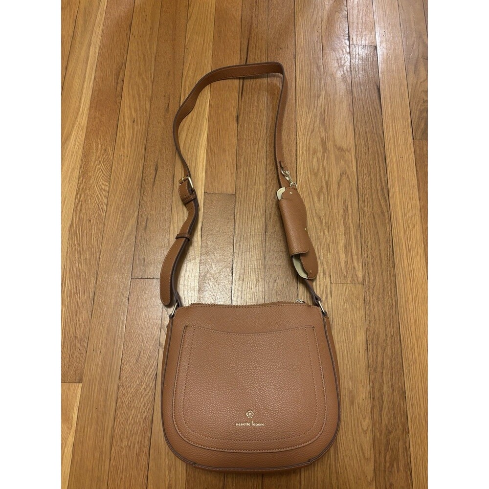 NEW Nanette Lepore Sunni Pebble Triple Sec Crossbody Bag Purse Tan Brown